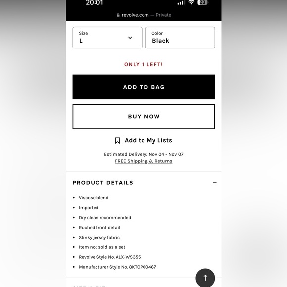 A.L.C. cropped top in black- like new - “Anne Top” - Picture 3 of 12